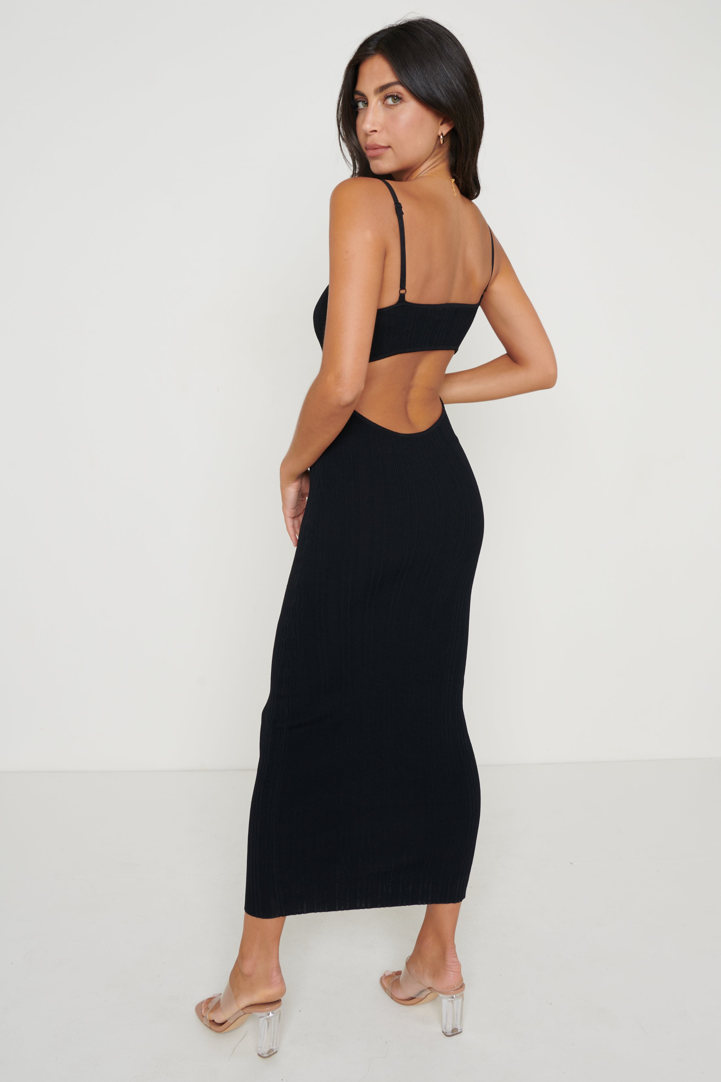 Piper Knit Dress - Black – Pretty Lavish