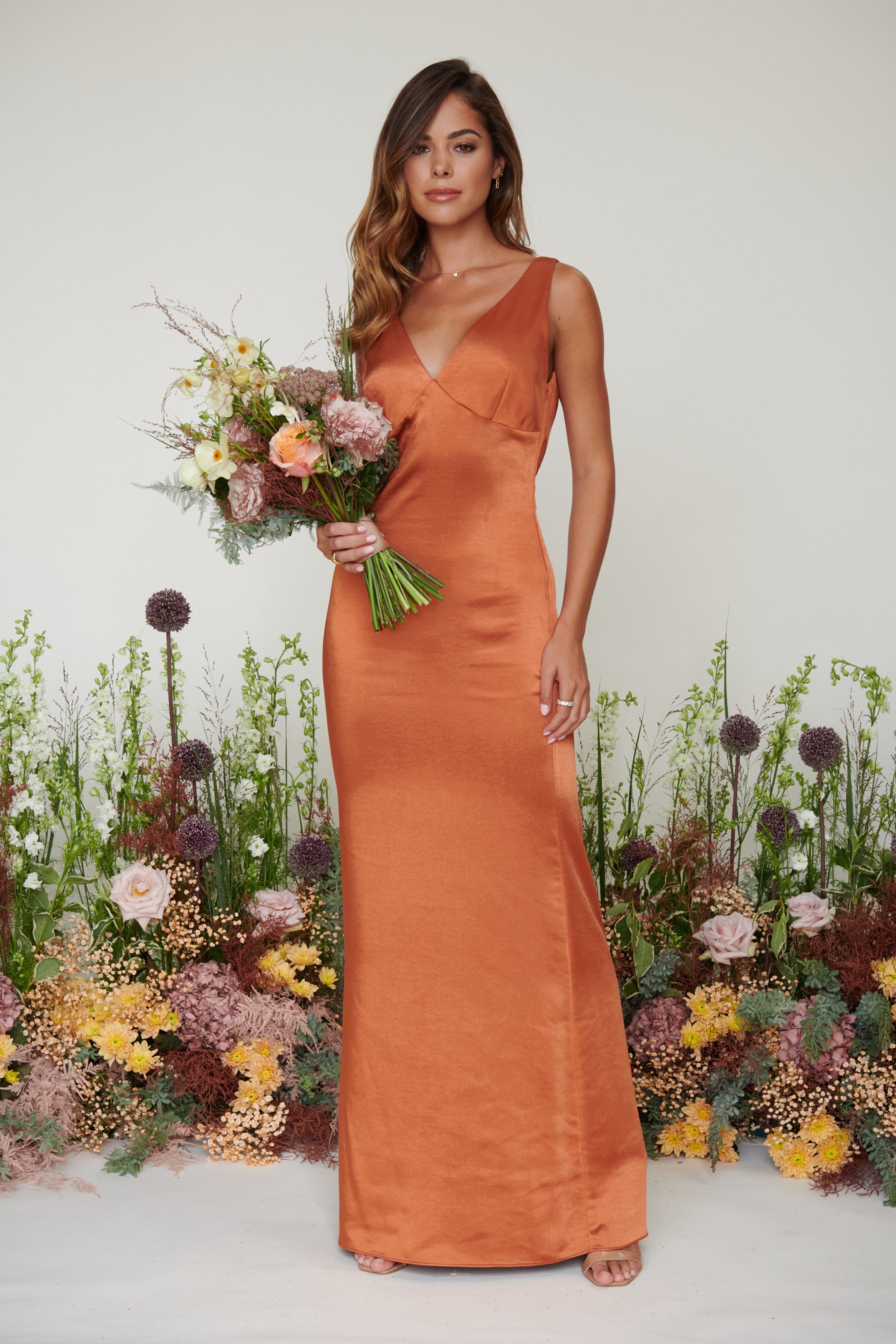 Piper Maxi Bridesmaid Dress - Matte Copper