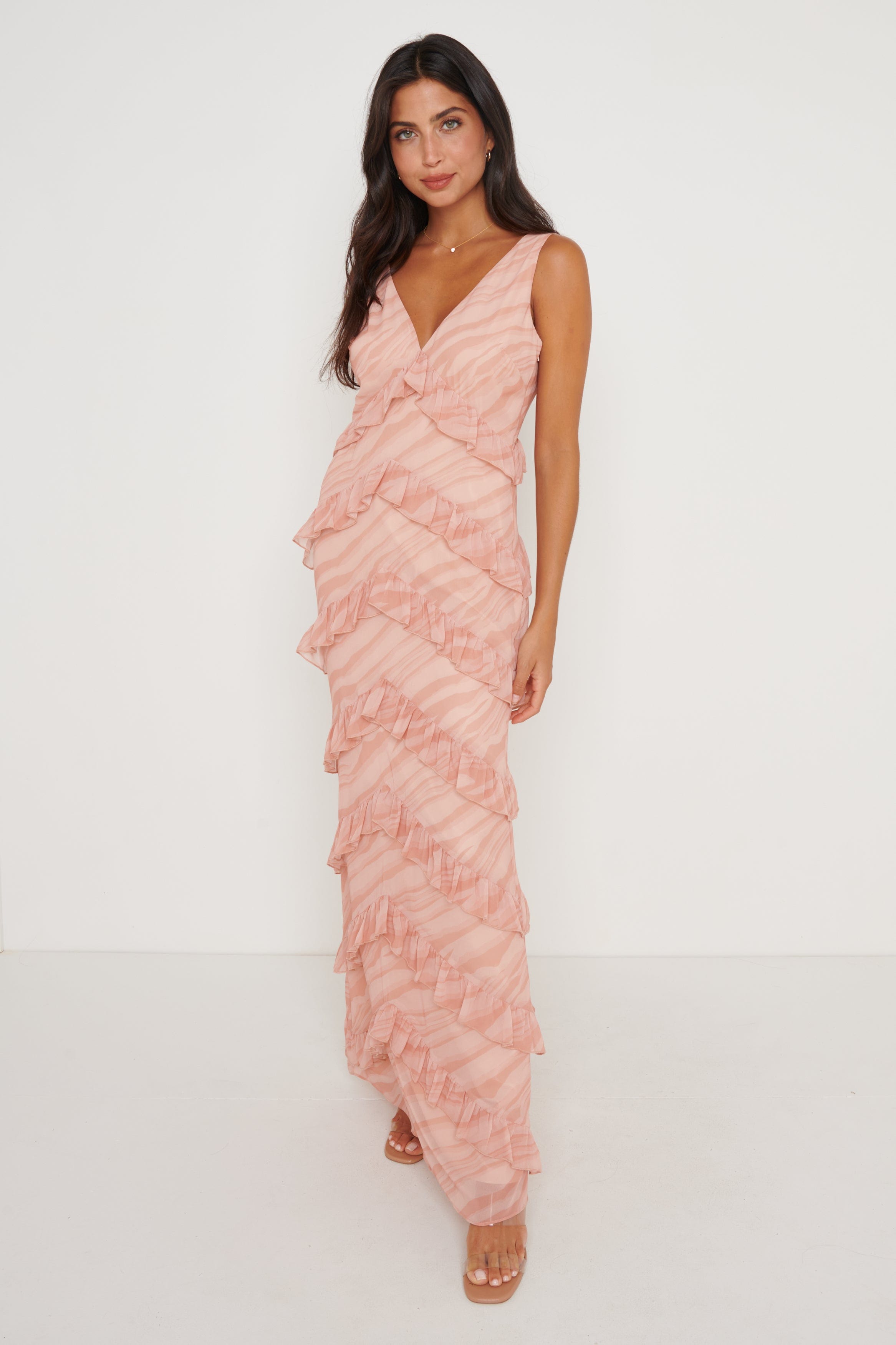 Cecile Maxi Dress - Orange and Pink Floral – Pretty Lavish