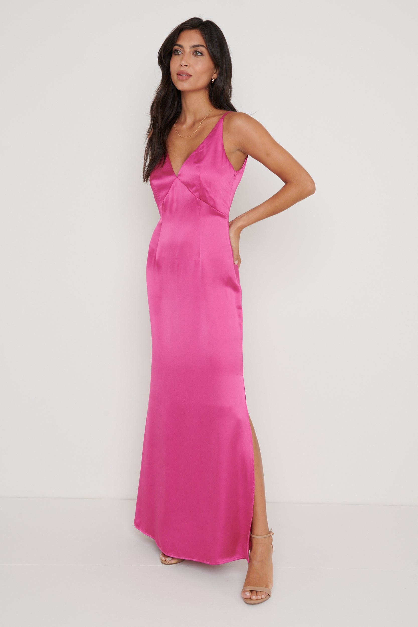 Priya Slip Maxi Dress - Pink – Pretty Lavish