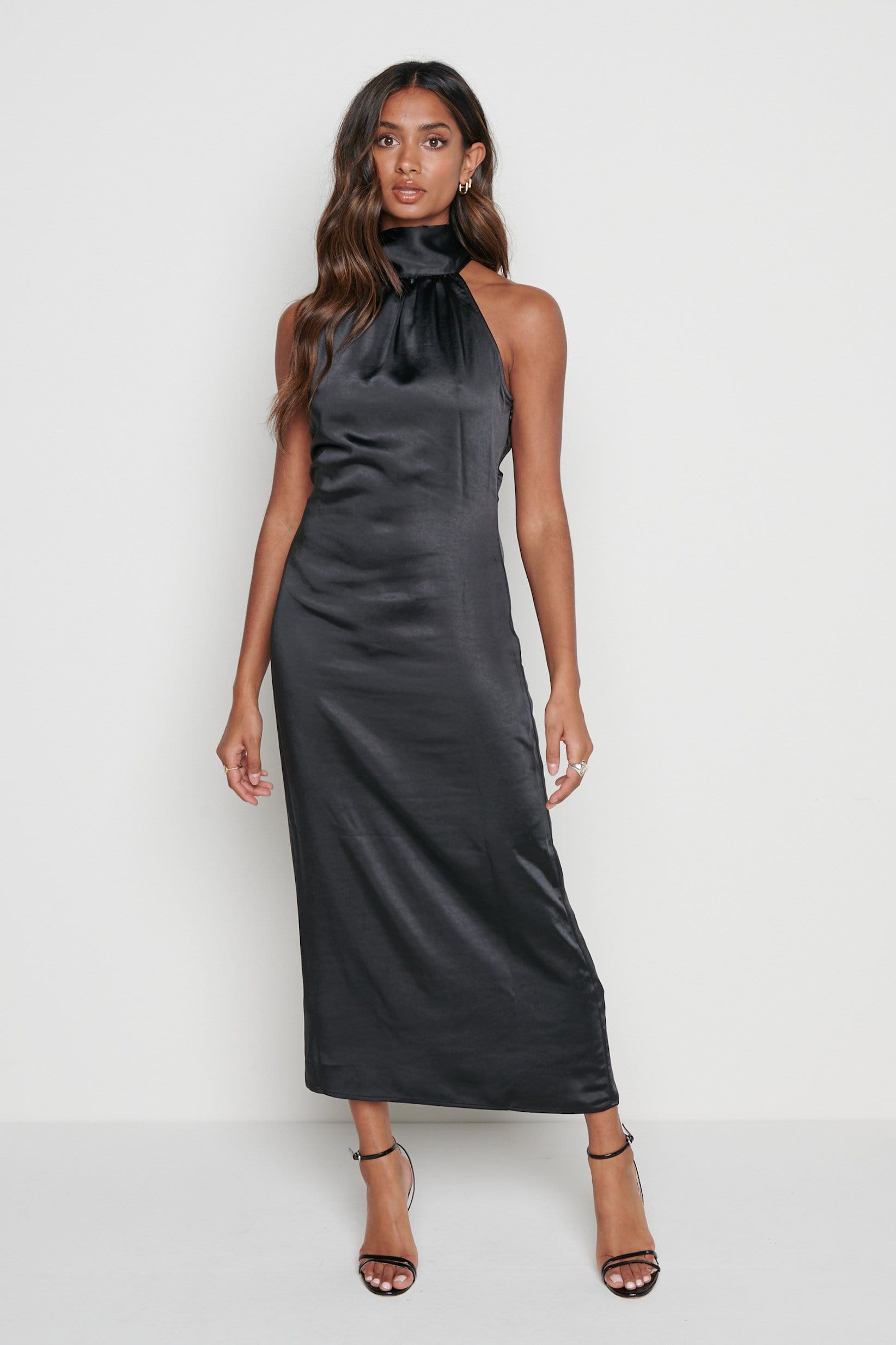 Raleigh Halter neck Tie Dress- Black – Pretty Lavish