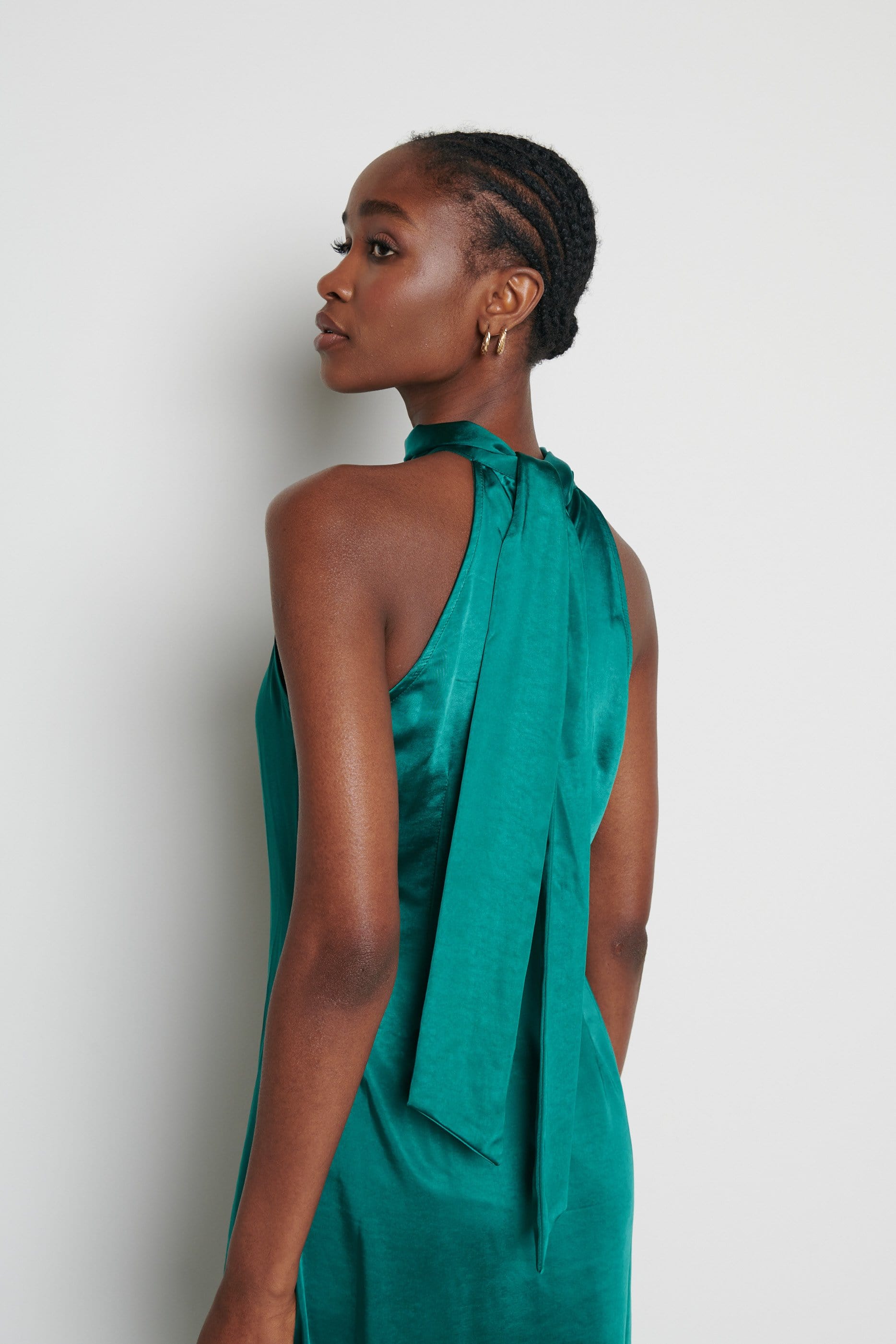 Raleigh Halter neck Tie Dress- Emerald Green Raleigh Halter neck Tie Dress- Emerald Green