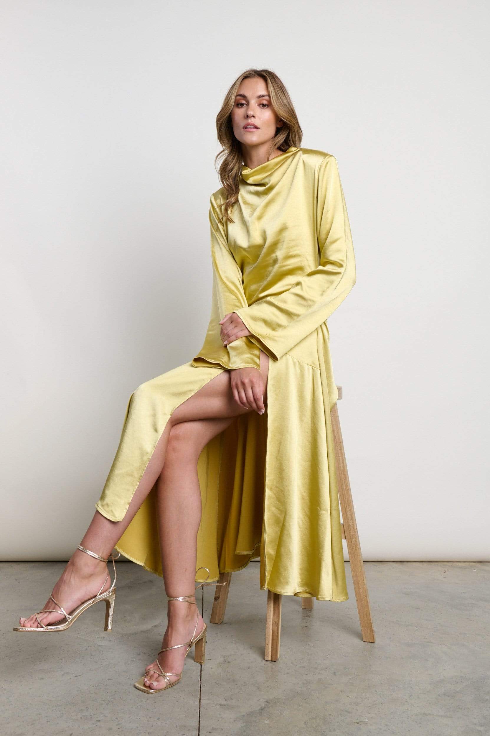 Celine Midi Dress - Yellow Ochre