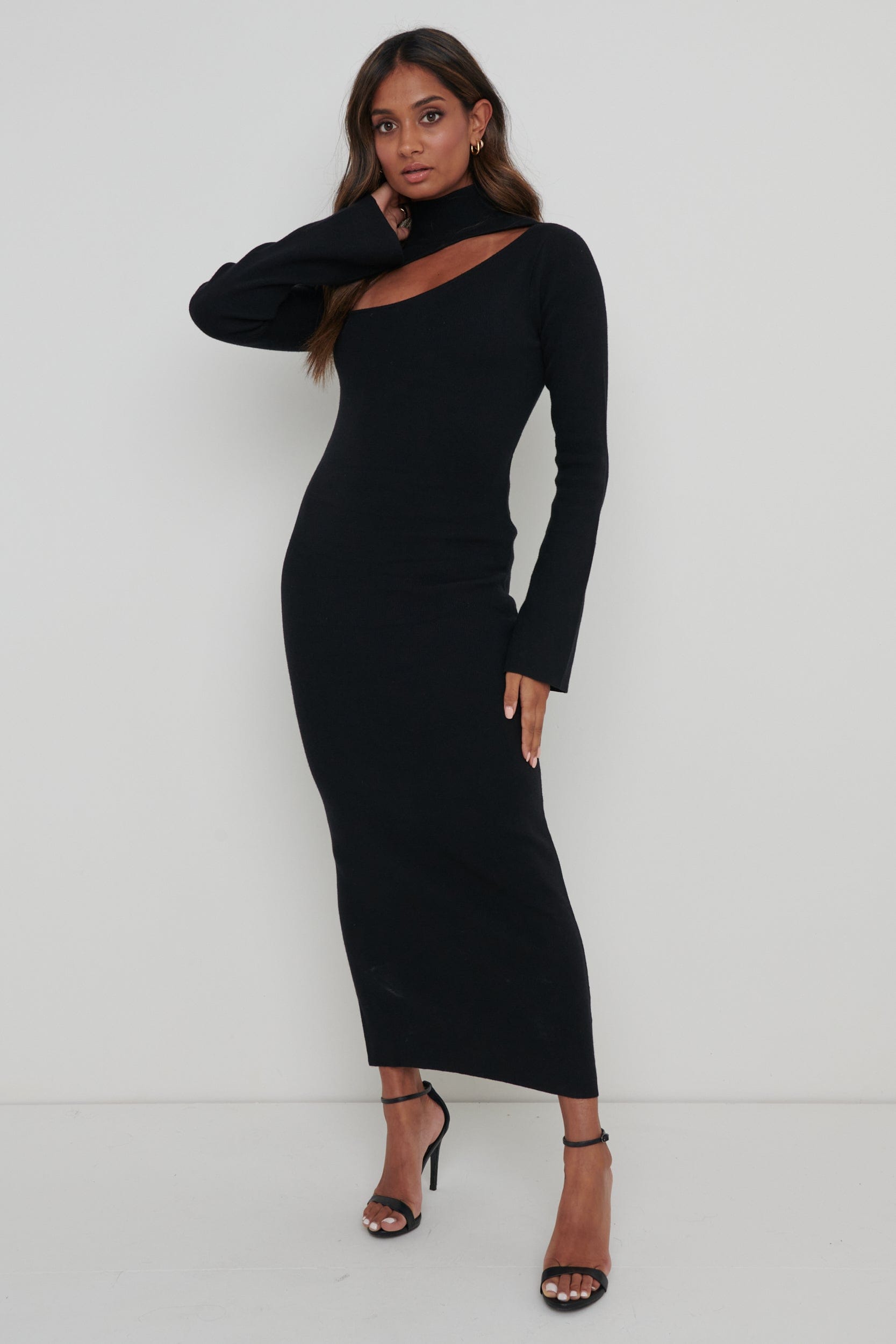 Shani Cut Out Knit Dress - Black – Pretty Lavish