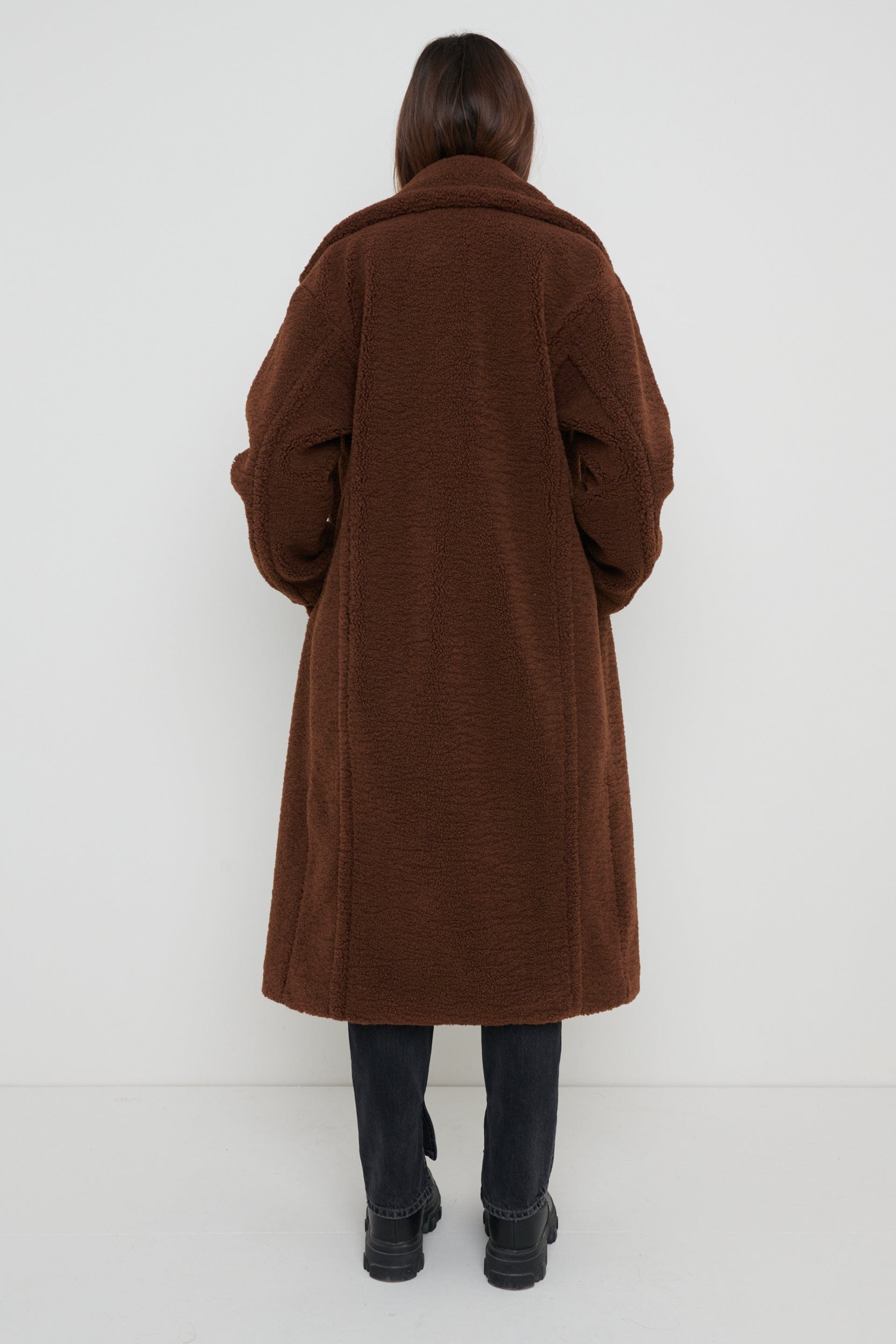 Teddy Oversized Coat - Brown – Pretty Lavish