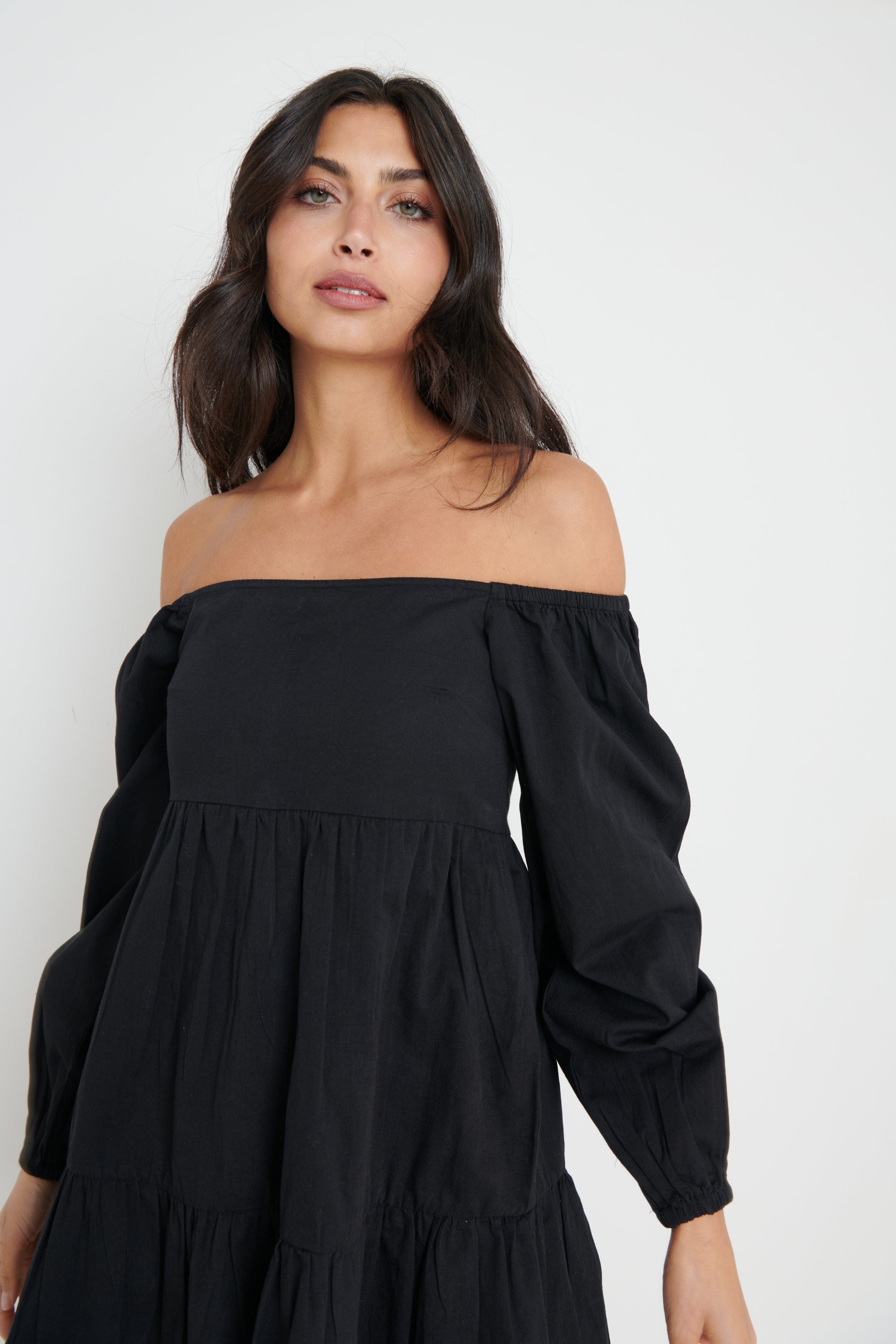 Winnie Tier Smock Dress - Black – Pretty Lavish