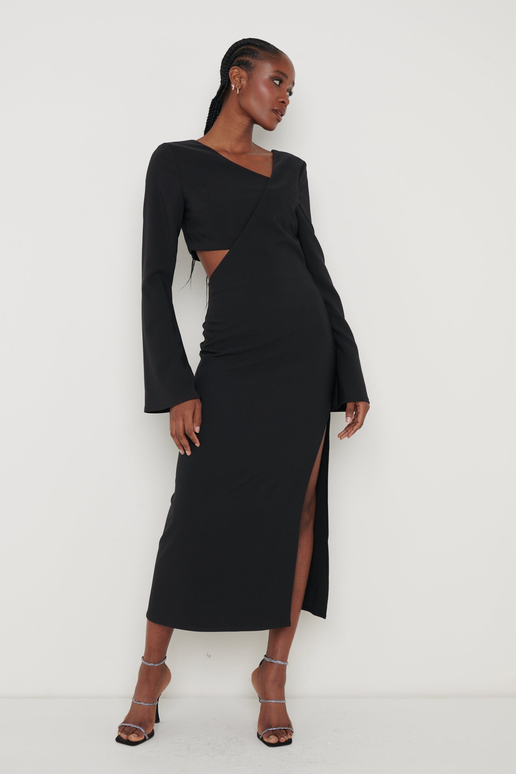 Zariah Cut Out Midaxi Dress - Black