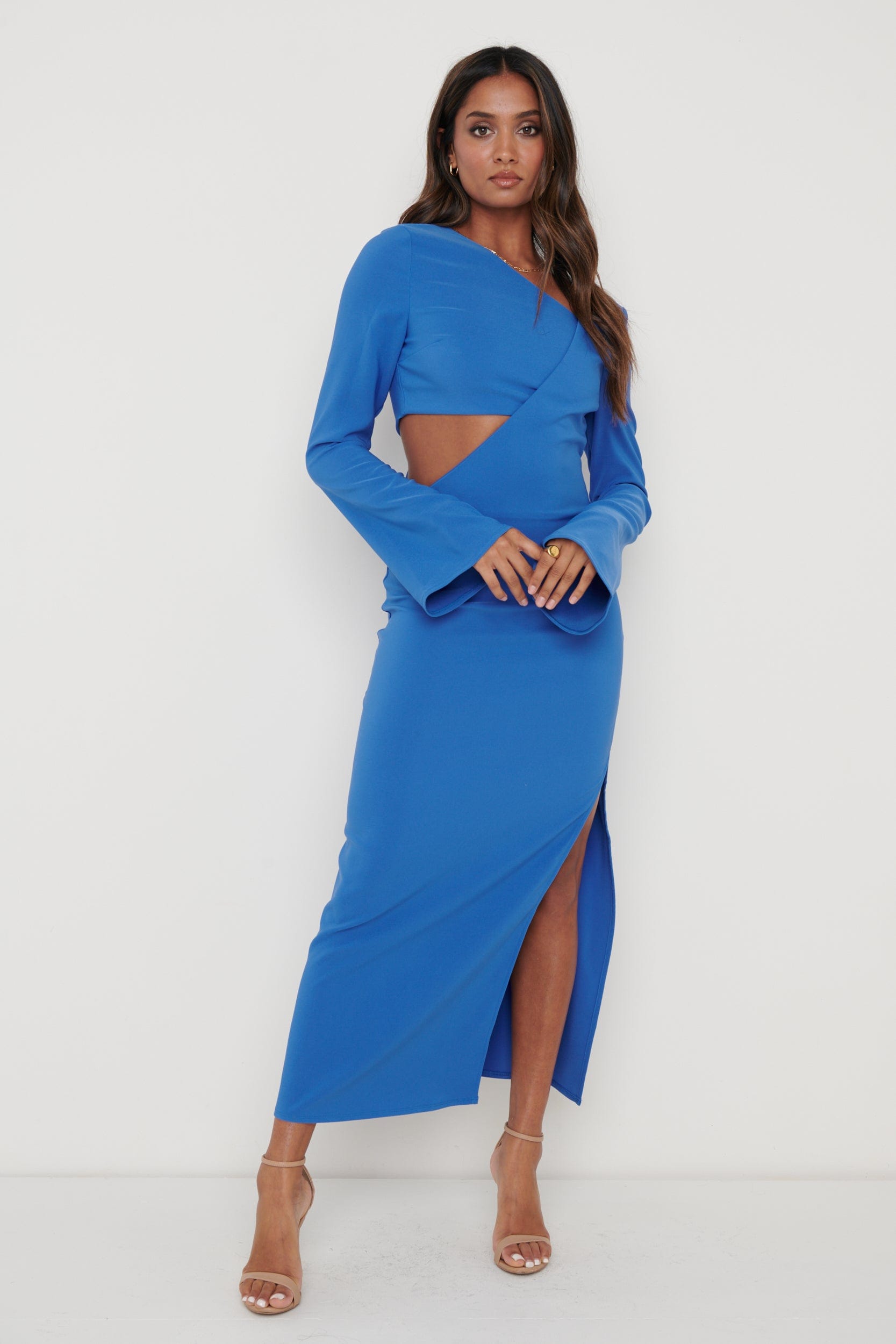 Zariah Cut Out Midaxi Dress - Blue