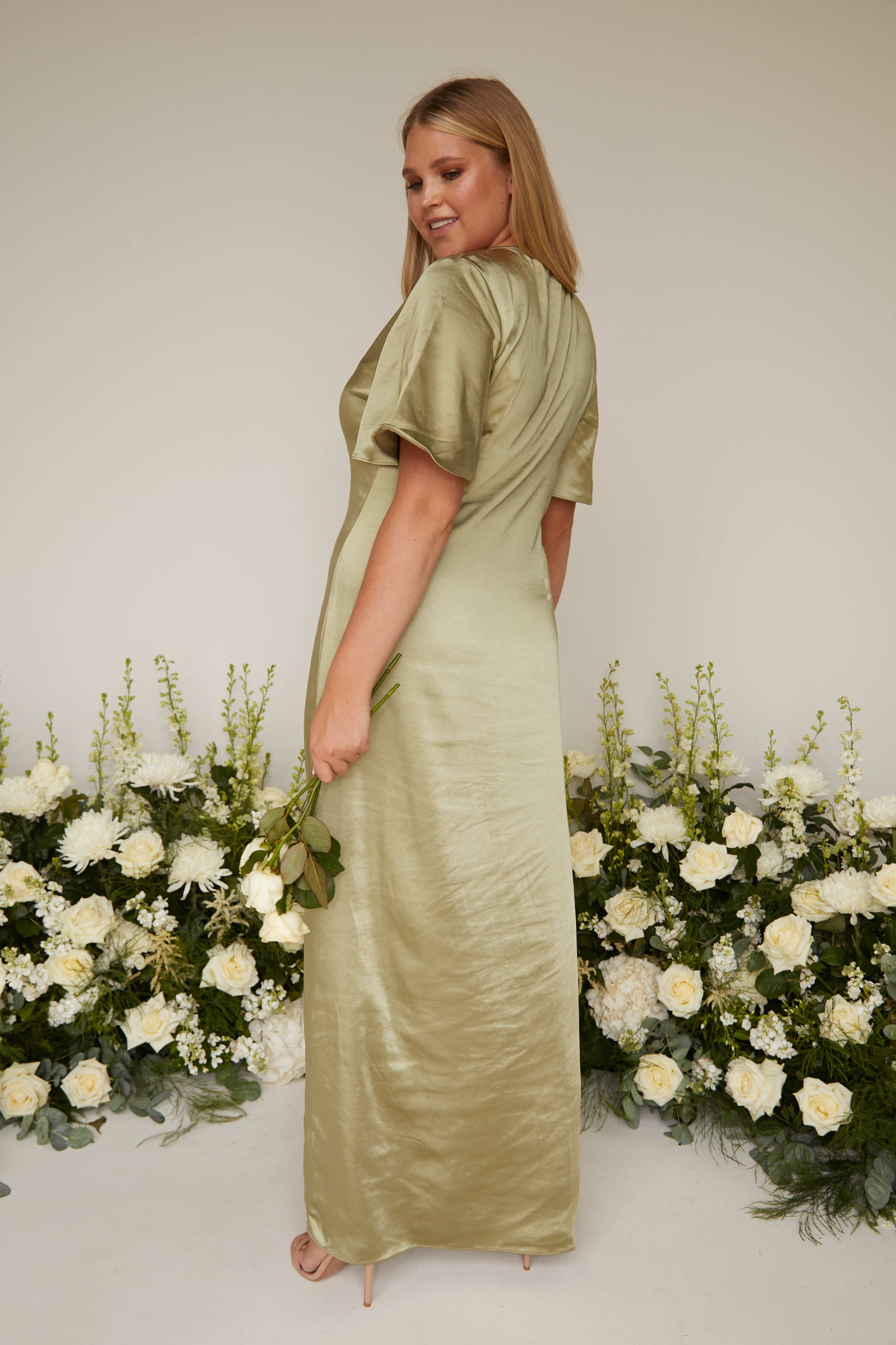 Naya Maxi Bridesmaid Dress - Matte Olive